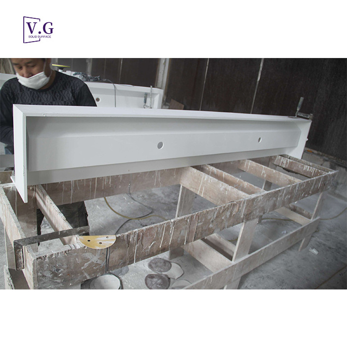 Corian solid surface counter bathroom sink wash basin for hotel villa washing bowl rectangle tub basin bucket sink