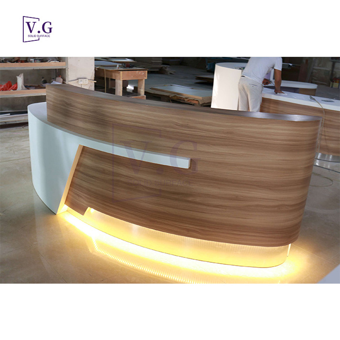 Factory Reception Desk Modern Design Front Desk Reception Table Solid Surface Reception Desk For Dental and SPA