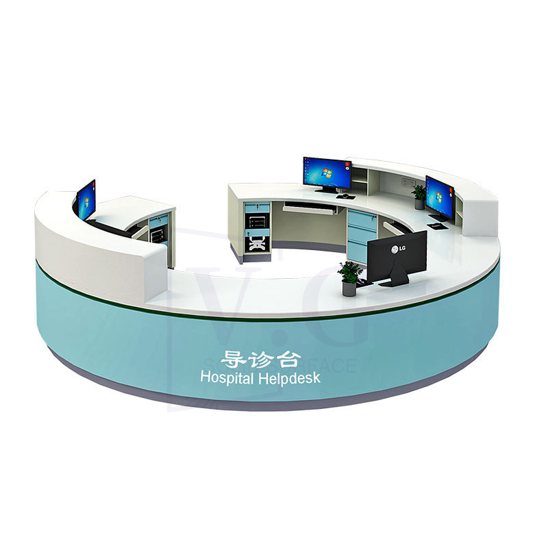 Large Modern Design Hospital Round Reception Desk Half Round Reception Desk Curved Circular Reception Desk