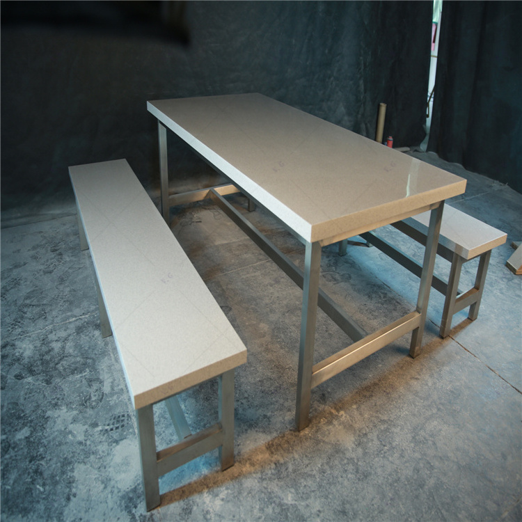 4 seat dining table with chair set design custom gray solid surface dining hall table furniture