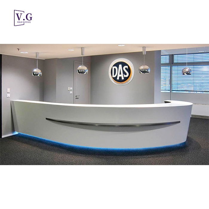 Bespoke Grey Logo White Hotel Gym Service Counter Medical Office Beauty SPA Reception Desk