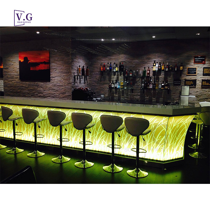 Strip Club Hot Sale Interior Decoration Design With Modern Customized Night Club Lounge Bar Counter