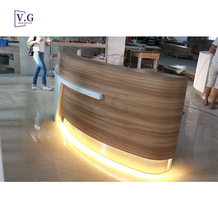 Factory Reception Desk Modern Design Front Desk Reception Table Solid Surface Reception Desk For Dental and SPA