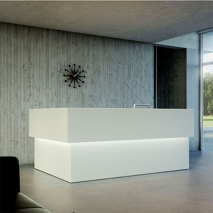 Bespoke Grey Logo White Hotel Gym Service Counter Medical Office Beauty SPA Reception Desk