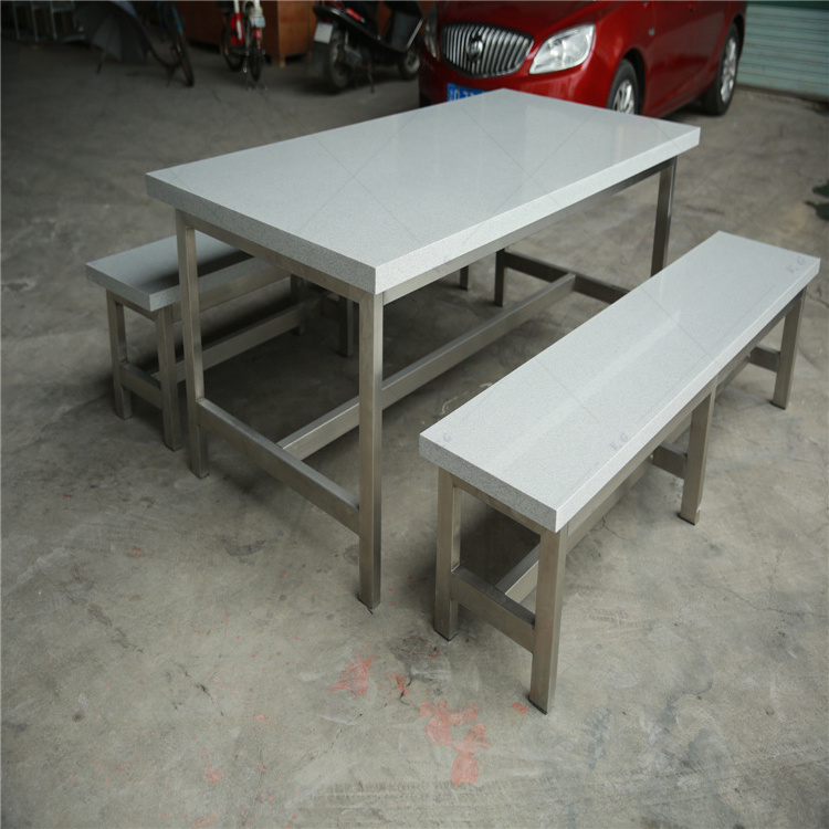 4 seat dining table with chair set design custom gray solid surface dining hall table furniture