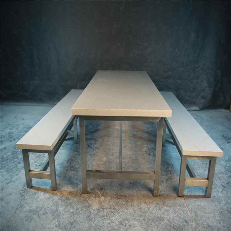 4 seat dining table with chair set design custom gray solid surface dining hall table furniture