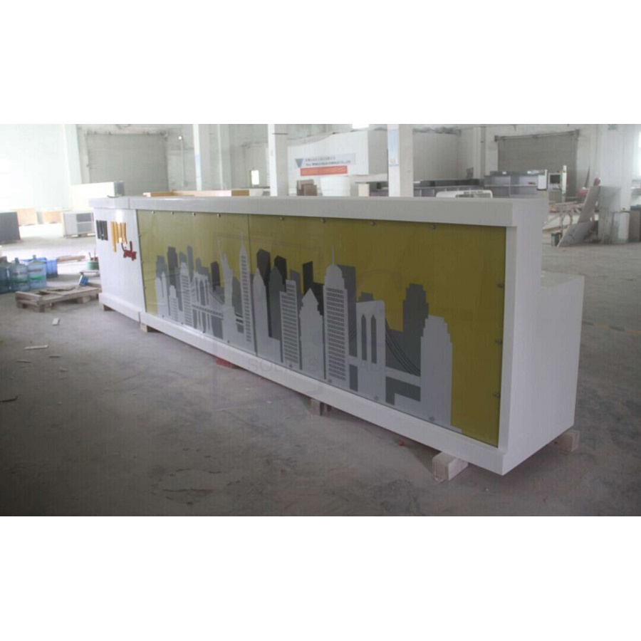 Acrylic Solid Surface Stone Restaurant Dining Hall Fast Food Restaurant Bar Counter Design