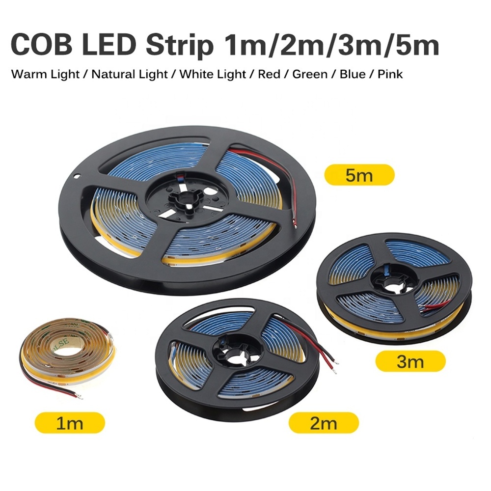 Spotless COB LED Strip 12V High Density 480 LEDs/m 1m /3m /5m Flexible COB LED Strip RGB Light White / Red / Blue / Green