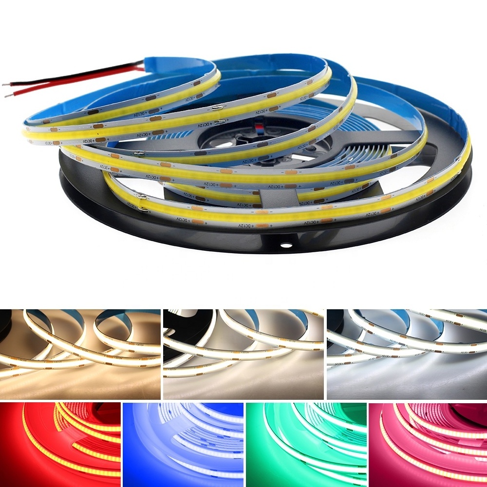 Spotless COB LED Strip 12V High Density 480 LEDs/m 1m /3m /5m Flexible COB LED Strip RGB Light White / Red / Blue / Green