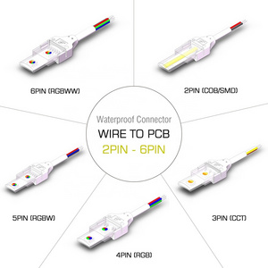 OEM ODM PCB to Wire CCT Led Strip Light 2/3/4/5/6 Pins LED tape Connector Splitter Cable 2 Pin female Connector wire