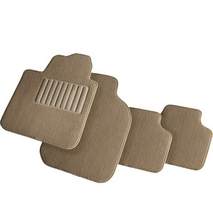 Brown All Weather Auto Mats 4 Piece Heavy Duty Set Carpet Car Floor Mat With Heel Pad