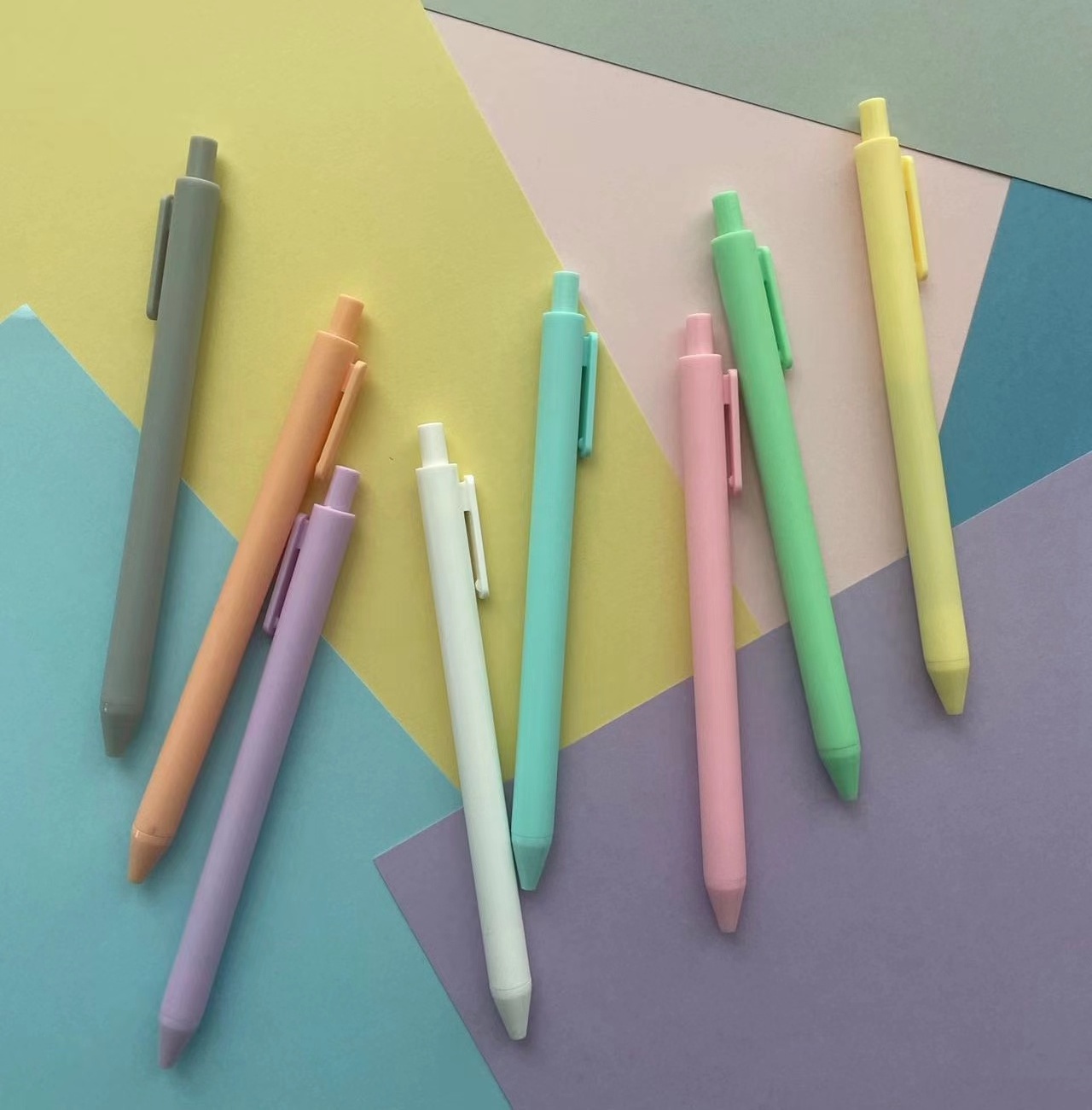 8pcs Pastel Colored Ink Gel Pens with soft touch finish or Journaling