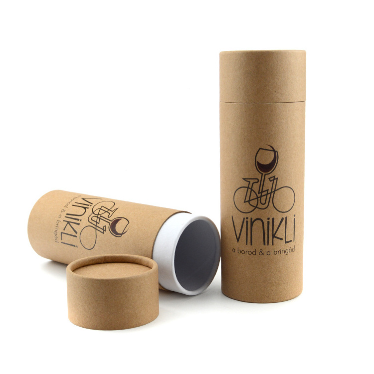 Wholesale cylindrical box handmade kraft paper tube print kraft paper tea canister