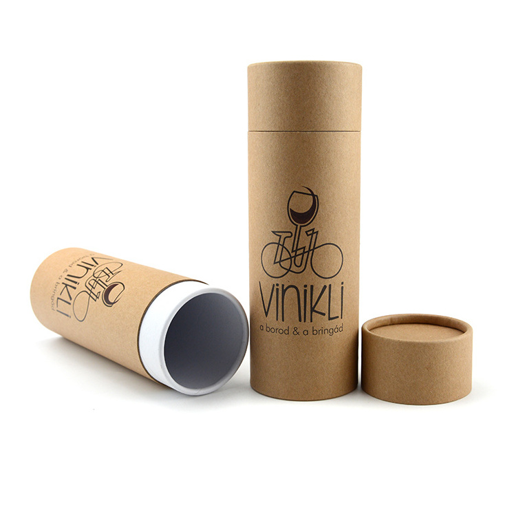 Wholesale cylindrical box handmade kraft paper tube print kraft paper tea canister