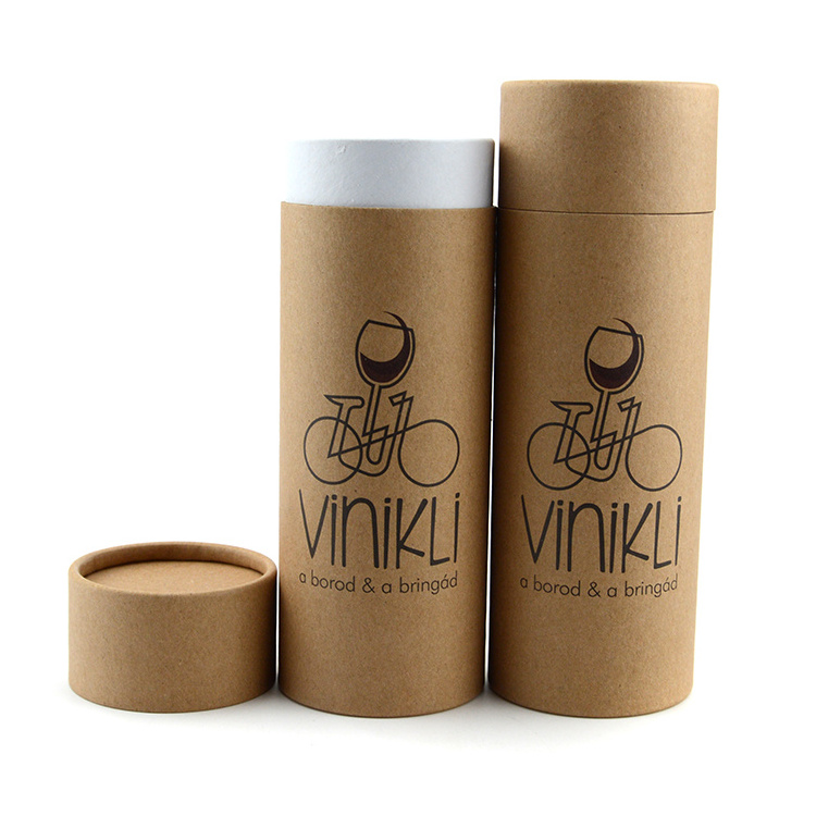 Wholesale cylindrical box handmade kraft paper tube print kraft paper tea canister