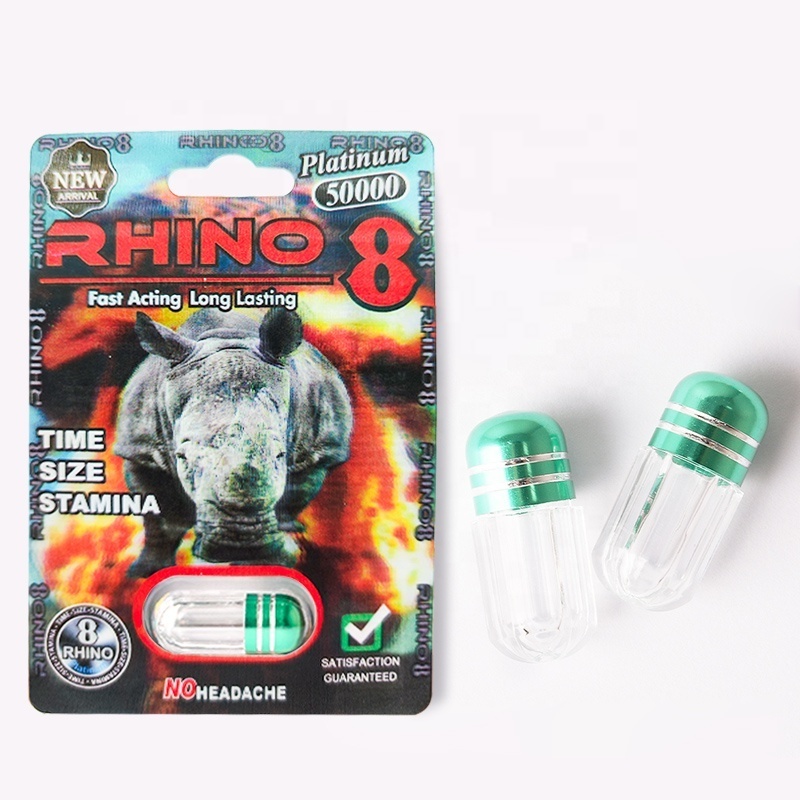 Custom Logo Rhino 69 Sex Pills Male Enhancement Pills Capsule Card Blister Packaging 3D Paper Plastic Display Package Box