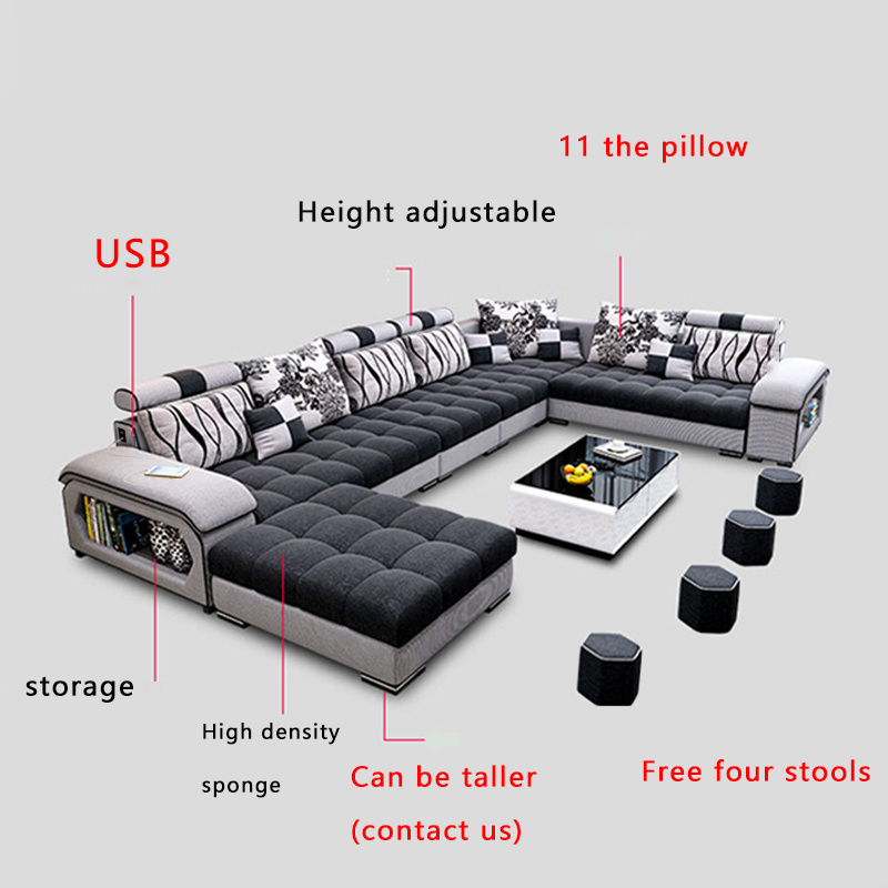 Customizable Furniture Factory Provided Living Room Sofas/Fabric Sofa Bed Royal Sofa set 7 seater living room Furniture designs