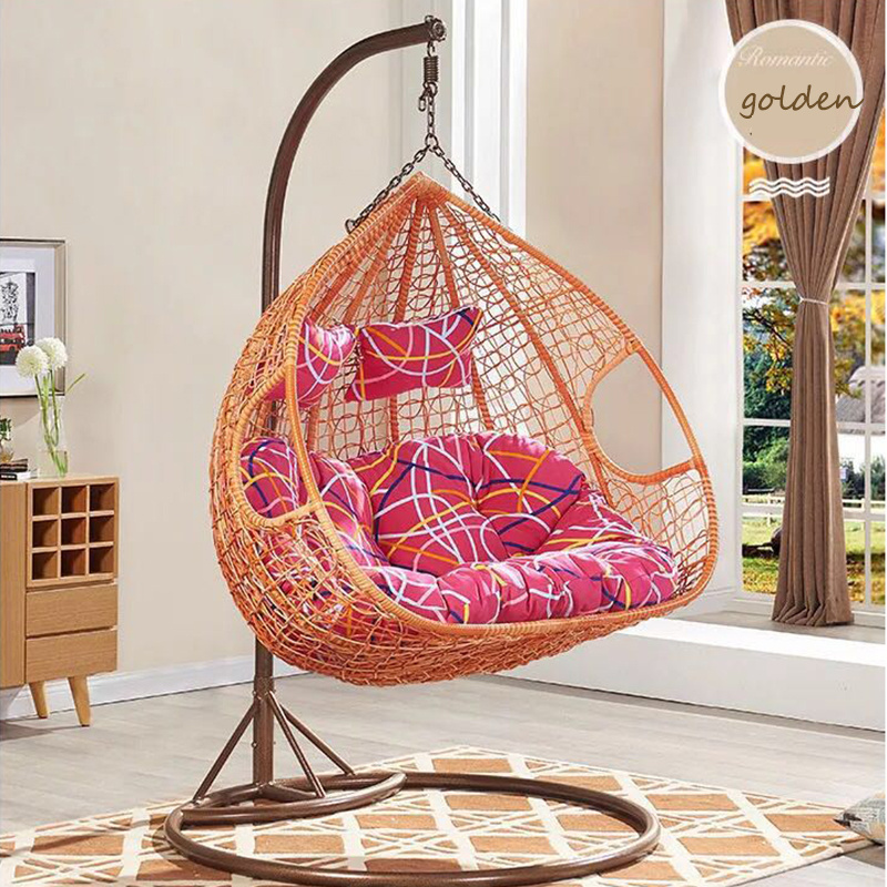 rattan garden furniture Modern design double hanging egg chair