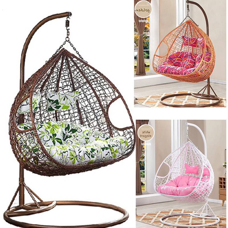 rattan garden furniture Modern design double hanging egg chair