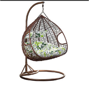 rattan garden furniture Modern design double hanging egg chair