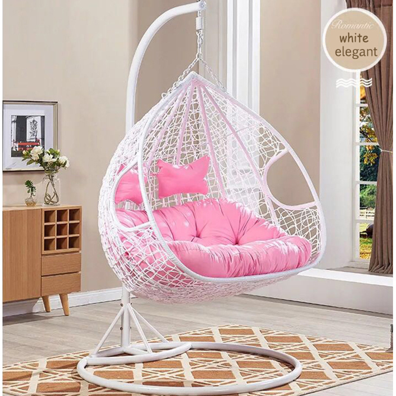 rattan garden furniture Modern design double hanging egg chair