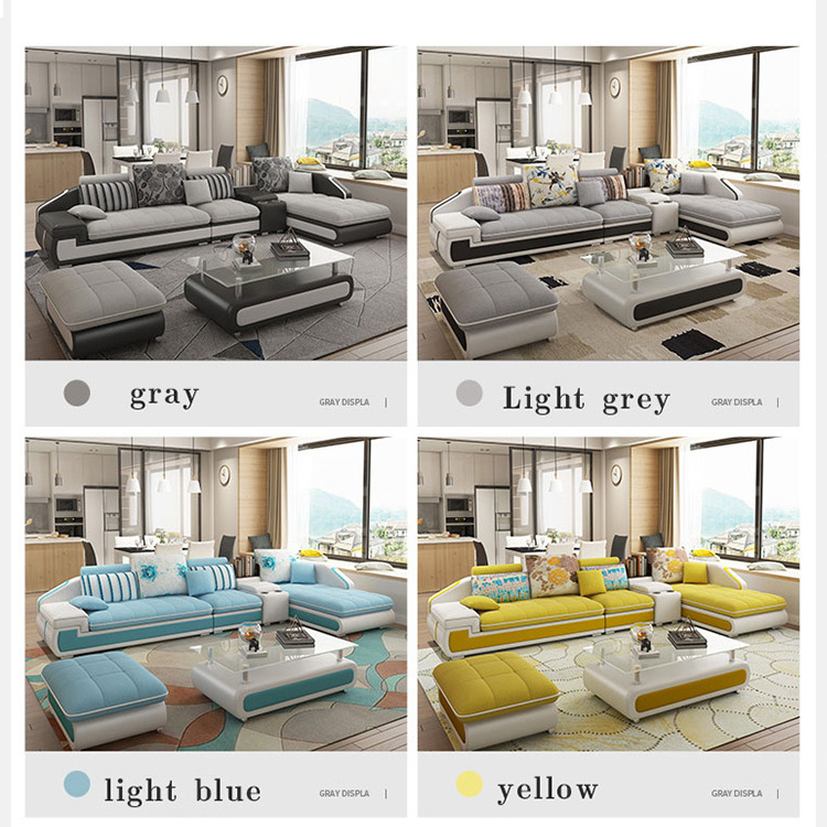 new design  modern sectional l shape fabric sofa set furniture living room corner sofa sets sectional sofa