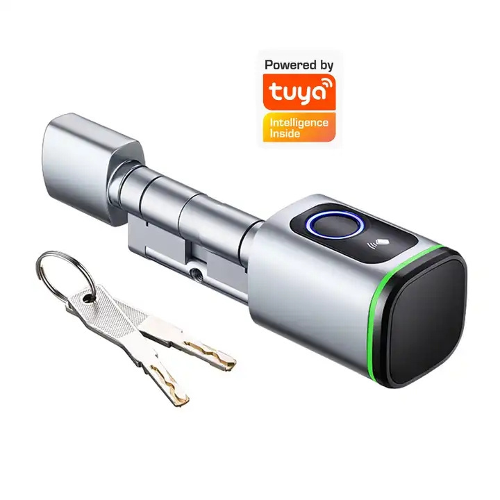 Tuya App Fingerprint Rfid IC Card Key Ttlock Door Smart Cylinder Lock For Replacing Old Mechanical Cylinder