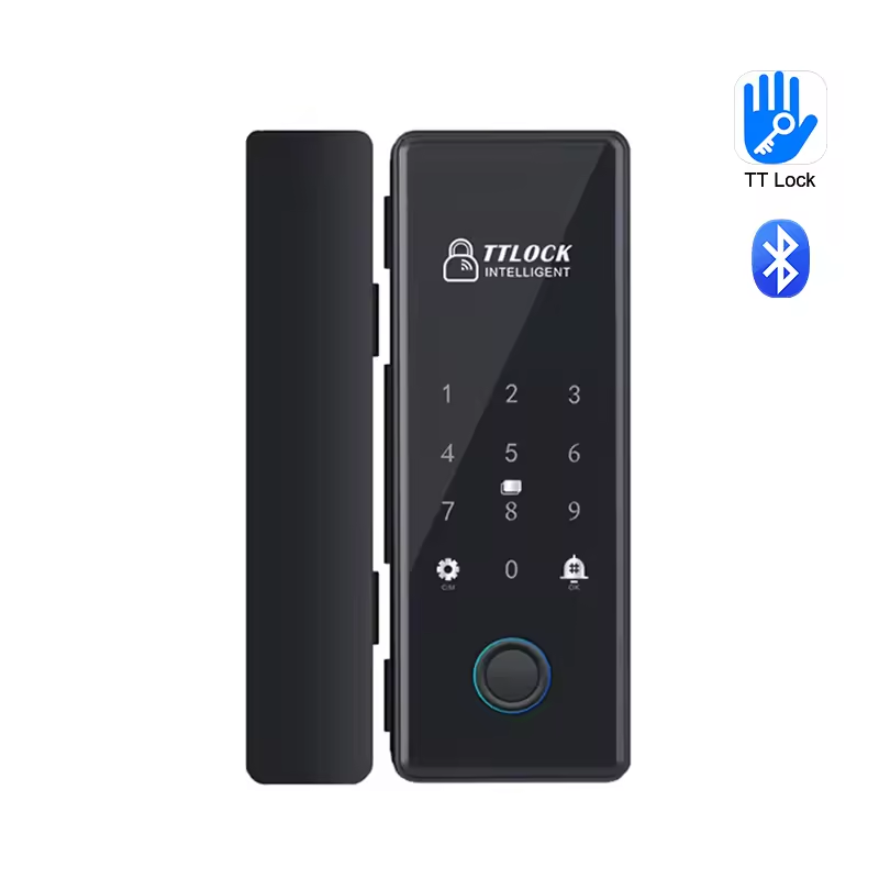 Office Glass Door Fingerprint Lock No Drilling Easy to Install Auto-Locking TT lock Smart Lock