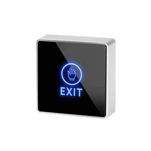 Black touch button 12V NC NO Door Exit Release Button Switch for Access Control With LED Square Type VI-913