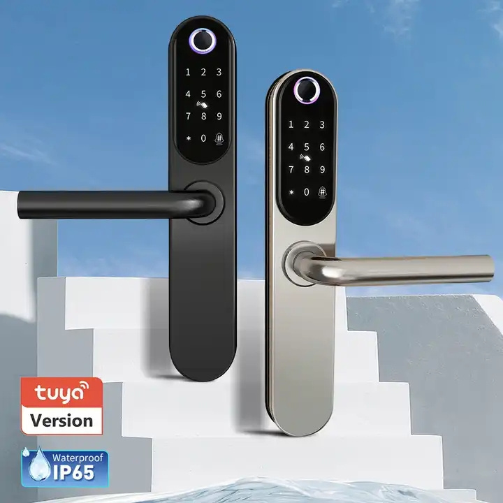 Waterproof Fingerprint Lock Wifi App Smart Door Lock Aluminum Fingerprint Outside Digital Handle Keyless Tuya Smart Lock