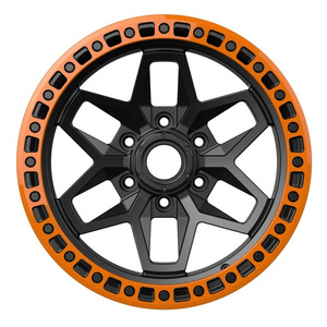 Custom Orange and Black Wheels 16 17 18 22Inch 5x127 5x150 6x130 6x135 6x139.7 Off Road Pickup SUV EVS Car Wheels Rims