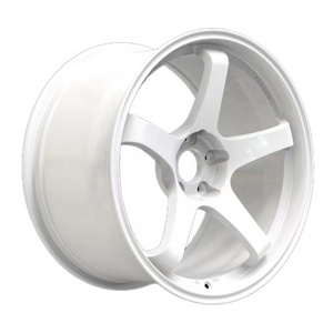 Best Custom Deep Dish 18 19 20 21 22Inch 5x112 5x114.3 5x120 White Car Alloy Wheel 5 Spoke Design Forged Wheels Rims for Sale