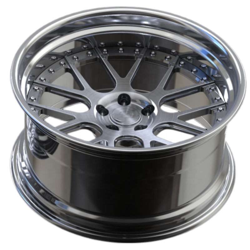 Custom Two Piece Deep Concave 18 19 20 21 22Inch 5x120 5x114.3 5x120 Electroplating Painting Forged Aluminum Alloy Car Wheel Rim