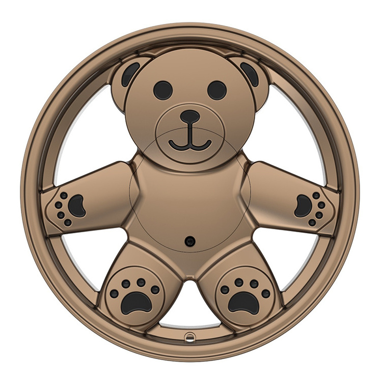 Custom Cute Matte Bronze Teddy Bear Wheel Rims 17 Inch 5x114.3 Forged Aluminum Alloy Wheels for Car