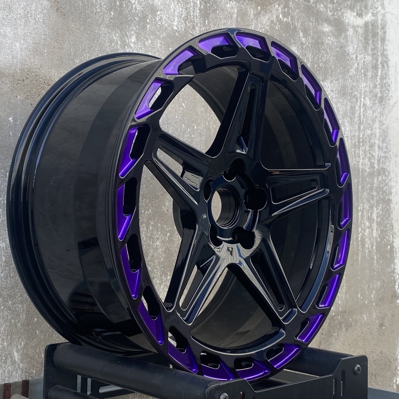 Custom OEM 5*114.3 5*120 5*112 Car Wheel Alloy Rim 5 Spokes 16 17 18 19 20 21 22 Inch Aluminium Alloy Forged Wheels Rims