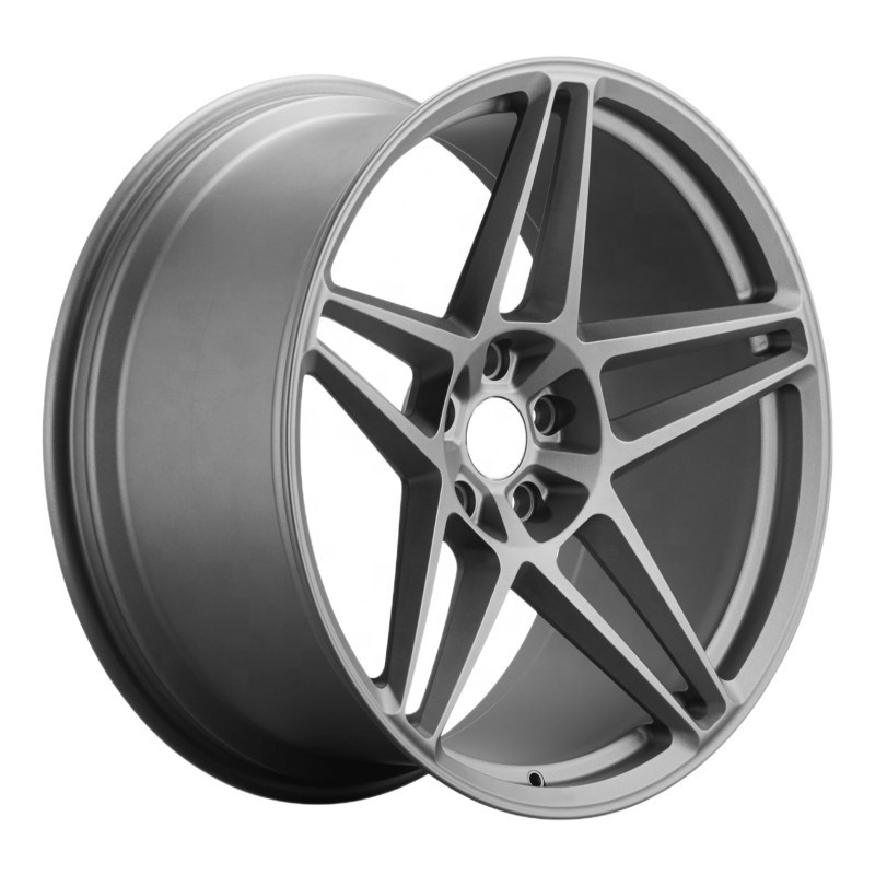 Custom 5 Double Spoke Wheels 18 19 20 21 22 Inch PCD 5x112 5x114.3 5x120 Stain Gray Forged Passenger Car Wheels Rims