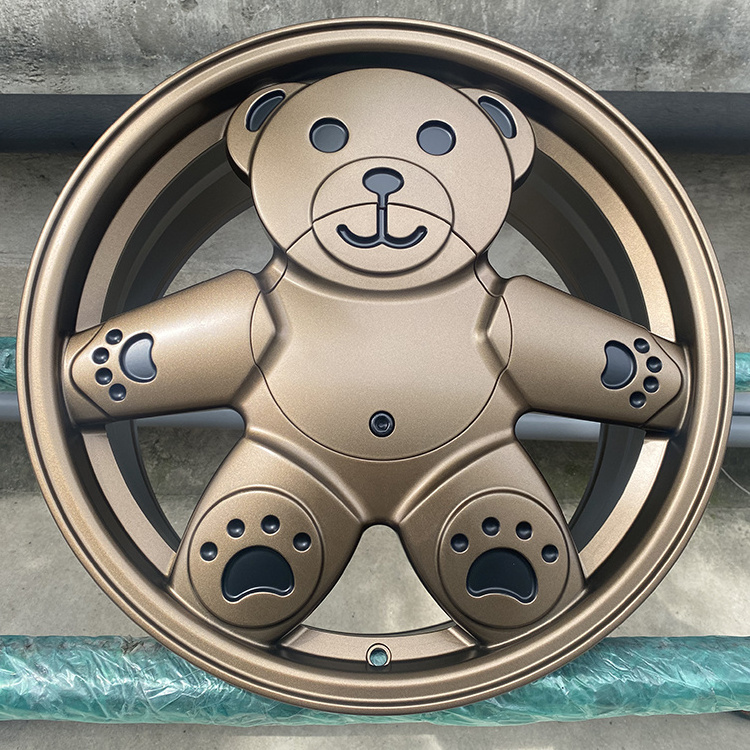 Custom Cute Matte Bronze Teddy Bear Wheel Rims 17 Inch 5x114.3 Forged Aluminum Alloy Wheels for Car