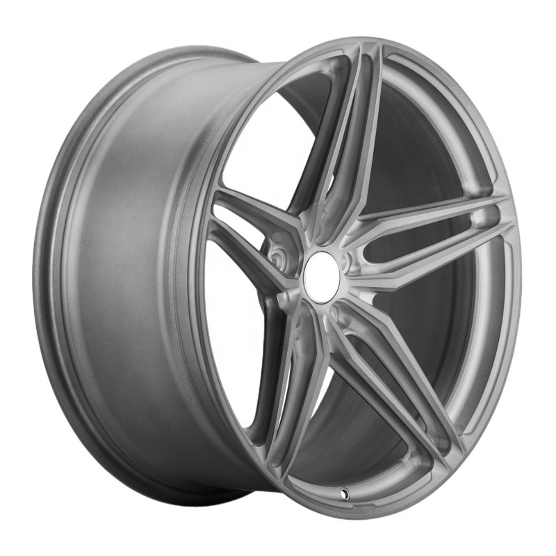 Custom 5 Double Spoke Wheels 18 19 20 21 22 Inch PCD 5x112 5x114.3 5x120 Stain Gray Forged Passenger Car Wheels Rims