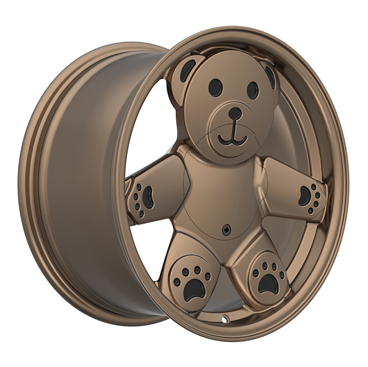 Custom Cute Matte Bronze Teddy Bear Wheel Rims 17 Inch 5x114.3 Forged Aluminum Alloy Wheels for Car