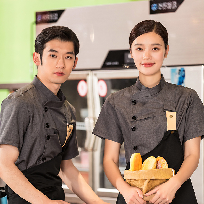 Fashion colourful chef uniform with logo customized service modern restaurant uniforms japanese style chef uniform