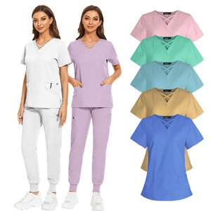 2023 Aliexpress Oral hospital Operating Room Washing Clothes Set Teal Nursing Women Scrubs Medical Clothes Scrubs