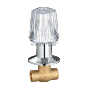 good price wall mounted abs handle brass body concealed valve bathroom 1/2 stop valve 15mm shutoff valve