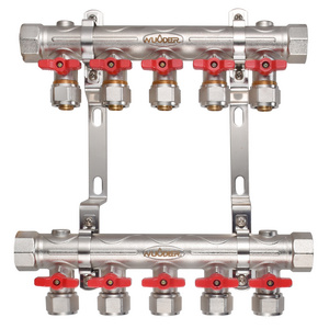 2 to 10 ways Brass manifold for radiant floor heating