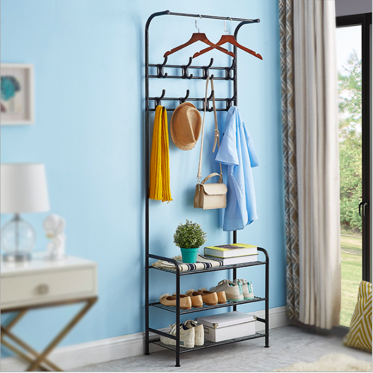 High quality multifunctional metal hanger display rack coat rack shoe rack