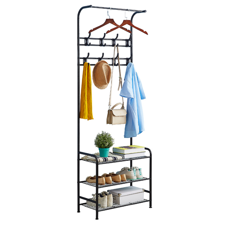 High quality multifunctional metal hanger display rack coat rack shoe rack