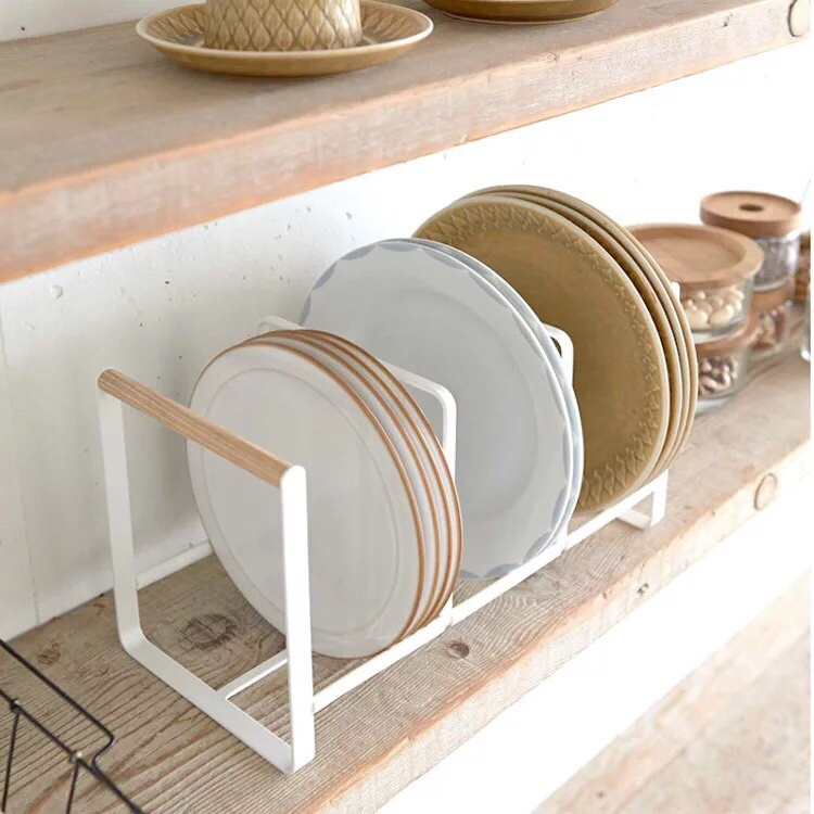 Metal Iron Wire Kitchen Ware Storage Bowl Plate Draining Hanging Holder Dish Drying Rack with Drainer Drip Tray Drainboard