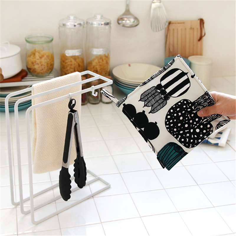 Creative Kitchen Foldable Rag Storage Shelf Free Punching Cabinet Storage Rack