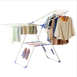 Butterfly Floor Collapsible Folding Clothes Rack, Elegant Design Metal Plastic Drying Rack Clothes Shoes Hanger