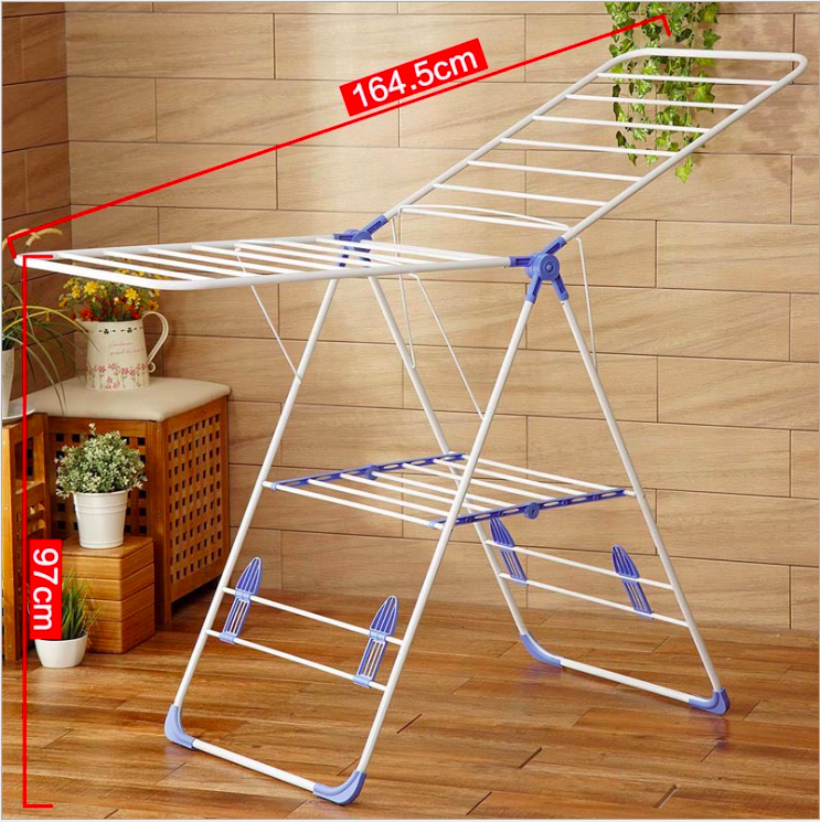 Butterfly Floor Collapsible Folding Clothes Rack, Elegant Design Metal Plastic Drying Rack Clothes Shoes Hanger