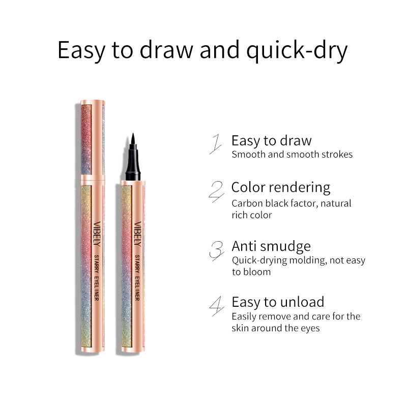 New Bright Design Waterproof Long Lasting Quick Drying Makeup Glitter Eyeliner Pen